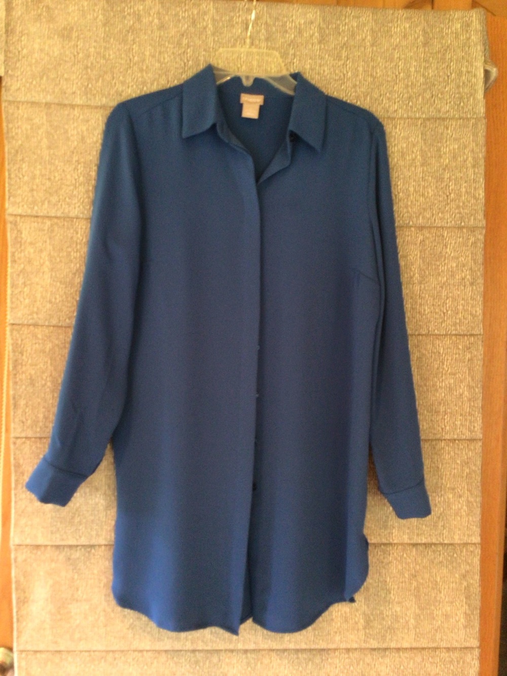 Chico's Cobalt Blue Button-Front Tunic Blouse SZ 0 or 6-8